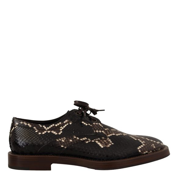 Dolce & Gabbana Brown Leather Lace Up Derby Men Dress Shoes